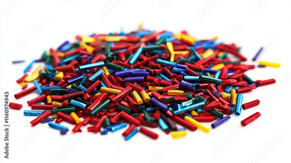 A colorful pile of vibrant, small plastic sticks, ideal for crafts and creative projects, showcasing a mix of red, blue, yellow, and green. A colorful pile of vibrant, small plastic sticks, ideal for crafts and creative projects, showcasing a mix of red, blue, yellow, and green.