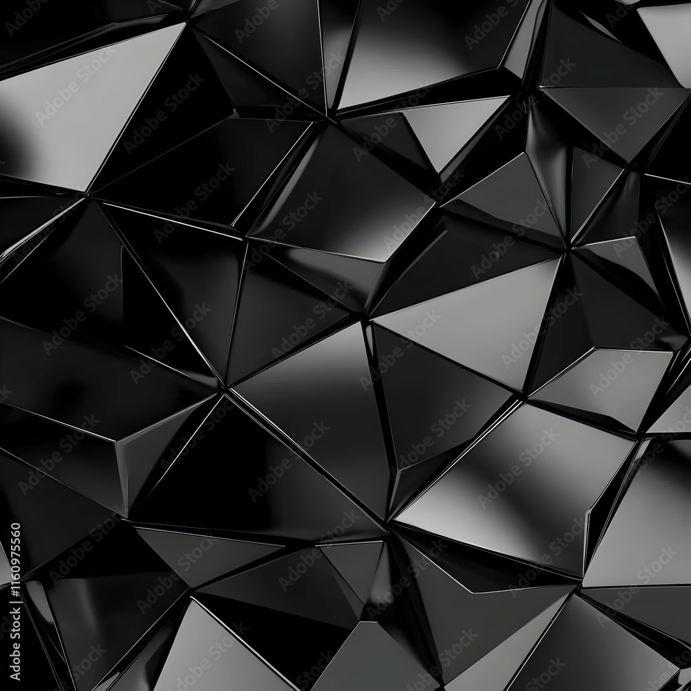Black Abstract 3D Triangular Background Black Abstract 3D Triangular Background