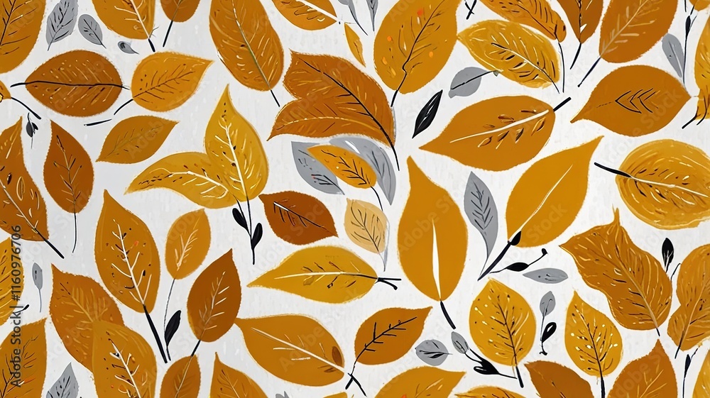 Seamless pattern of eucalyptus fern foliage branches leaves Seamless pattern of eucalyptus fern foliage branches leaves