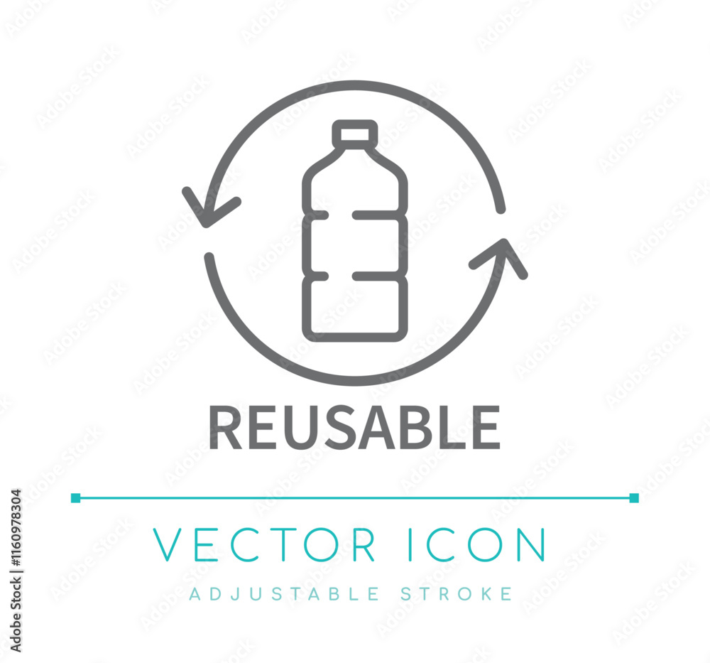 Reusable Bottle Line Icon Reusable Bottle Line Icon