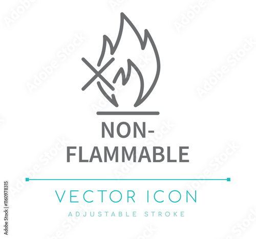 Non-Flammable Line Icon photo