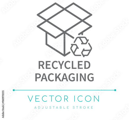 Recycled Packaging Line Icon