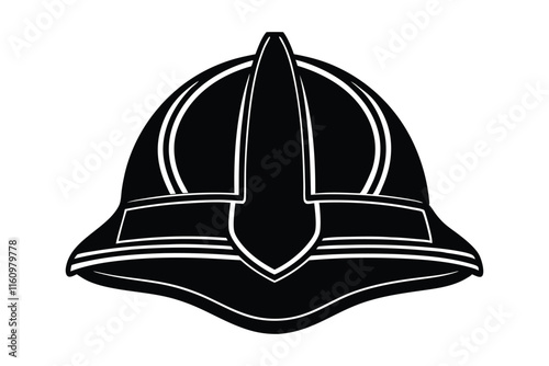 Helmet of firefighter vector art silhouette.eps