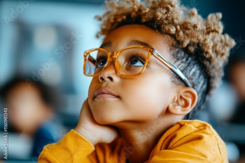 A social impact story: a teacher inspiring a classroom of diverse students, their faces lit with curiosity and excitement