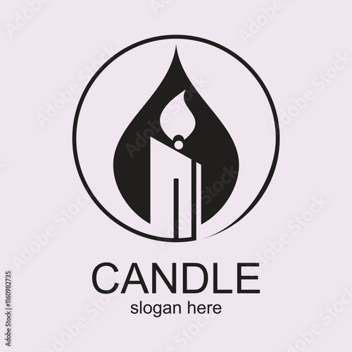 Candle logo design simple concept Premium Vector