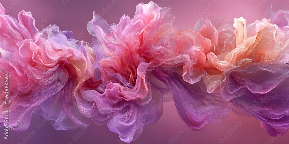 Obraz premium Abstract pink and orange flowing fabric.