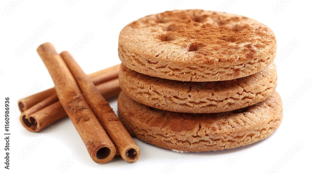 Christmas cinnamon cookie placed alone on clean white background. Delicious holiday treat with warm cinnamon flavor, perfect for festive season celebration. Ideal for baking enthusiasts to showcase Christmas cinnamon cookie placed alone on clean white background. Delicious holiday treat with warm cinnamon flavor, perfect for festive season celebration. Ideal for baking enthusiasts to showcase