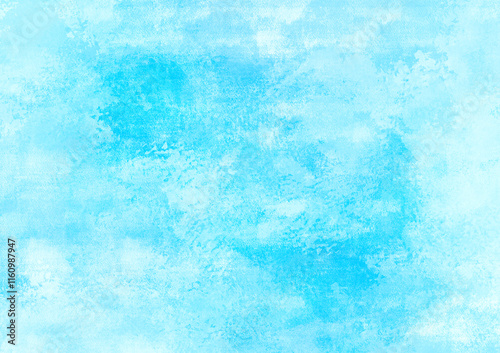 Light Blue Watercolor Background with Soft Bleeding Texture（明るい水色のムラのあるにじんだ水彩の背景）