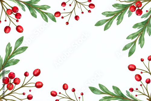 Wallpaper Mural watercolor christmas pattern features berries spruce beautiful winter design Torontodigital.ca