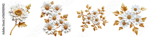 Elegant Floral Decoration with Gold Accents and White Flowers
