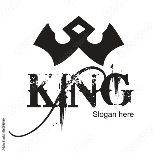 King logo design simple concept Premium Vector