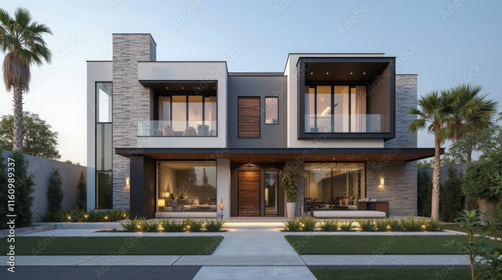 Stunning Modern Architectural Masterpiece with Unique Design and Elegant Details Stunning Modern Architectural Masterpiece with Unique Design and Elegant Details