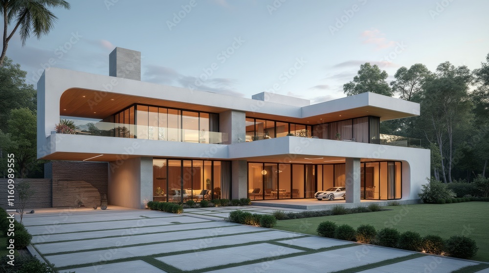 Stunning Modern Architectural Masterpiece with Unique Design and Elegant Details Stunning Modern Architectural Masterpiece with Unique Design and Elegant Details