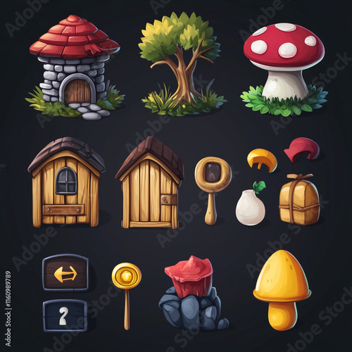 2D abstract gaming background illustration Casual game background environment for adventure or combat mobile game. cartoon style in game art background environment.