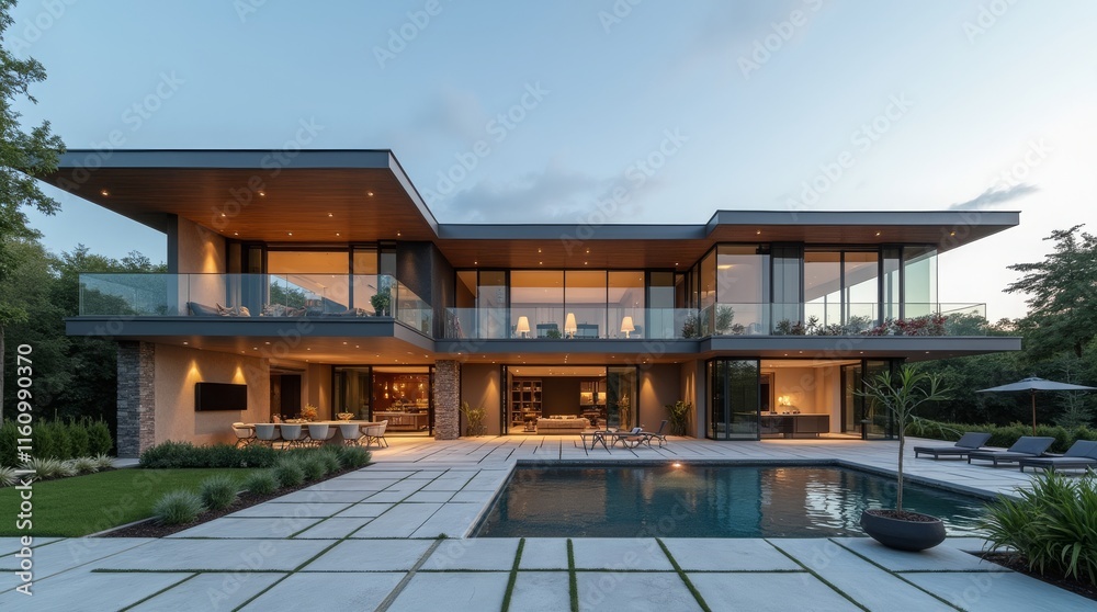Stunning Modern Architectural Masterpiece with Unique Design and Elegant Details Stunning Modern Architectural Masterpiece with Unique Design and Elegant Details