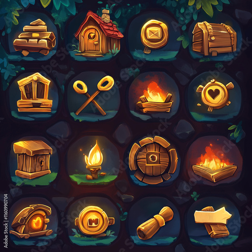 2D abstract gaming background illustration Casual game background environment for adventure or combat mobile game. cartoon style in game art background environment.