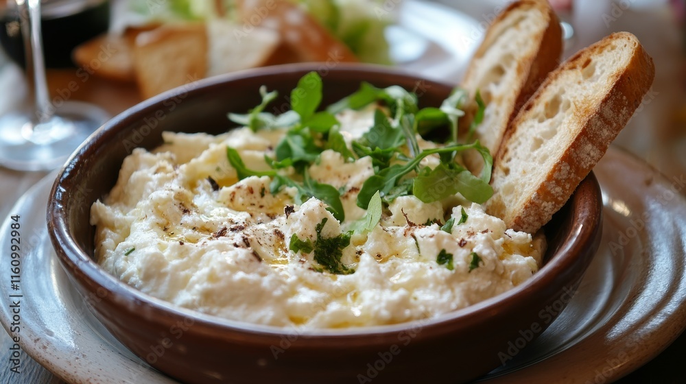 French cuisine: salad with cheese and bread in Saint-Cirq-Lapopie, France French cuisine: salad with cheese and bread in Saint-Cirq-Lapopie, France