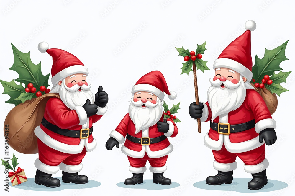 watercolor santas christmas scenes offer unique clip art various media designs decorative watercolor santas christmas scenes offer unique clip art various media designs decorative