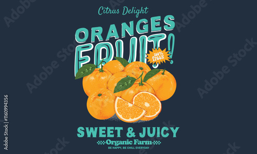 Oranges fruit set. Fresh lemon fruit print. Nature fruit club print design. Organic food artwork for for t-shirt. Organic farm poster design. Orange art. Summer food poster design.