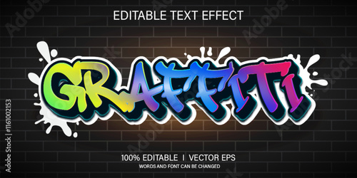  graffiti vector text effect with modern style design
