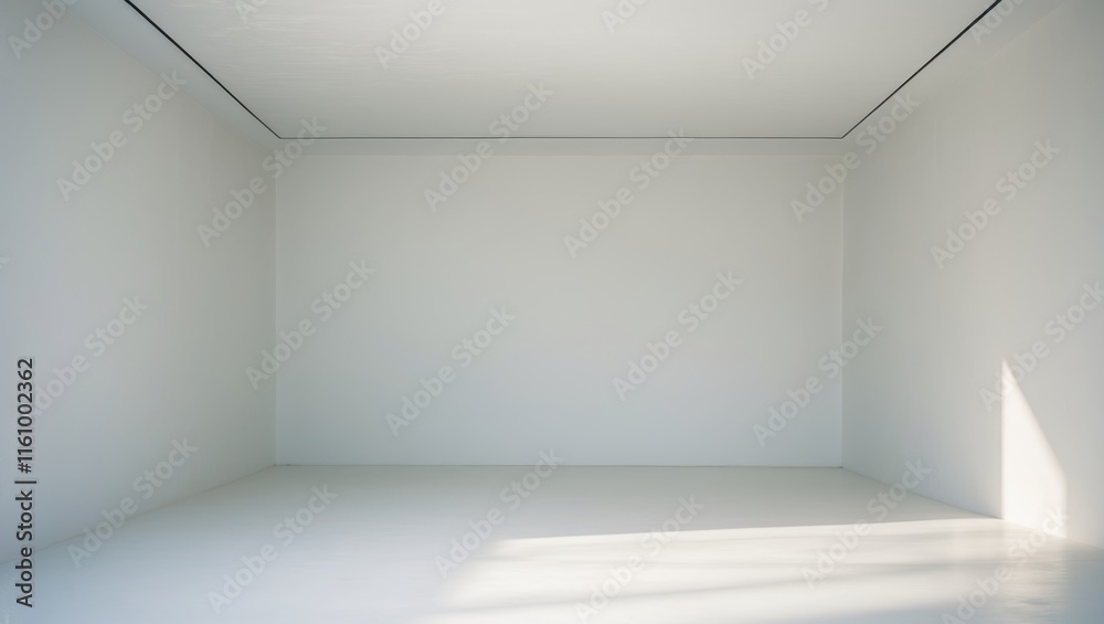 Fototapeta premium A white room with a white wall and a white ceiling