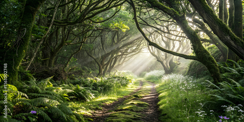 Naklejka premium morning in the woods