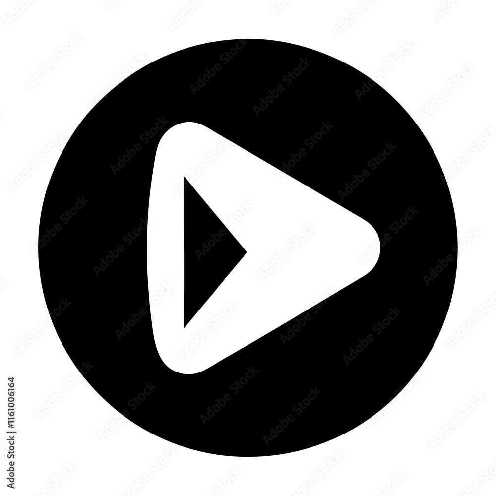 Black Silhouette Play Button Vector Art Black Silhouette Play Button Vector Art