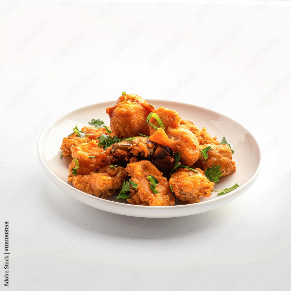 Indian street food snack called pakoda making gram flour and onion Indian street food snack called pakoda making gram flour and onion