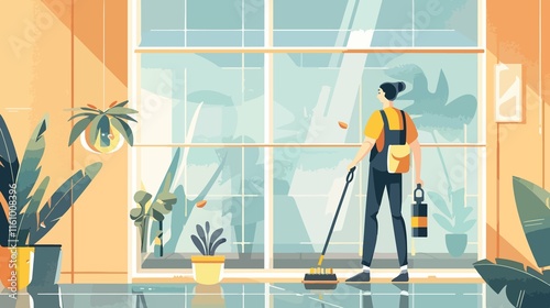 Rubber Glass Window Cleaner Vector Isolated Illustration