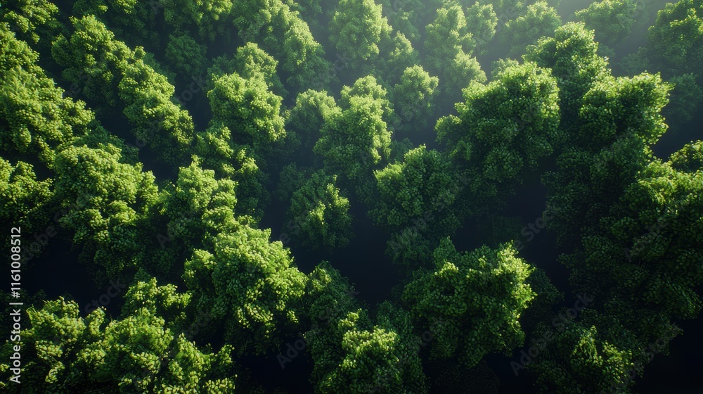 Lush Green Forest Canopy Aerial View, Vibrant Nature Landscape Lush Green Forest Canopy Aerial View, Vibrant Nature Landscape