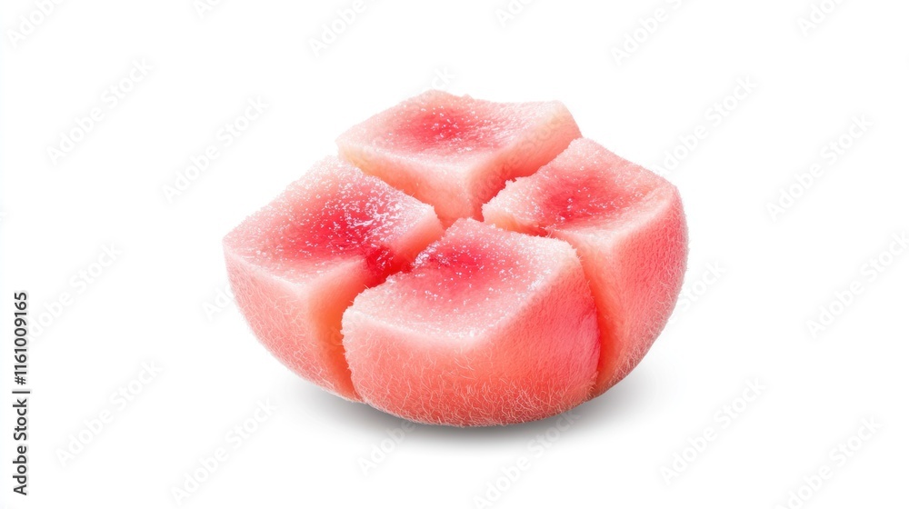 A sliced watermelon showcasing its juicy pink interior. A sliced watermelon showcasing its juicy pink interior.