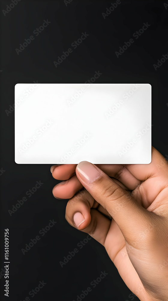Obraz premium Blank Card in Hand Realistic Image