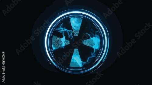 Round Radioactive Symbol Vector Isolated Illustration