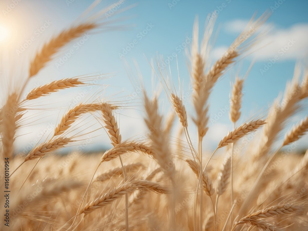 Fototapeta premium Gentle breeze blowing through golden wheat fields