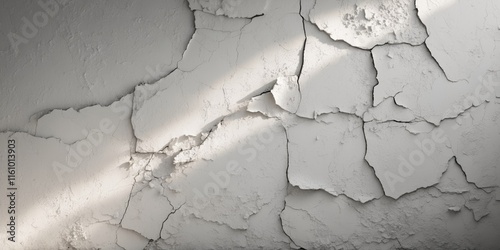 Cracked White Plaster Wall Texture Background photo