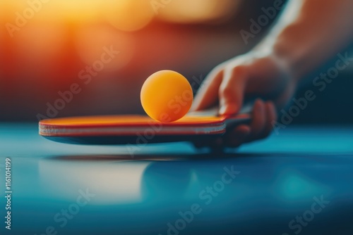 Dynamic action shot captures hand poised to strike bright orange