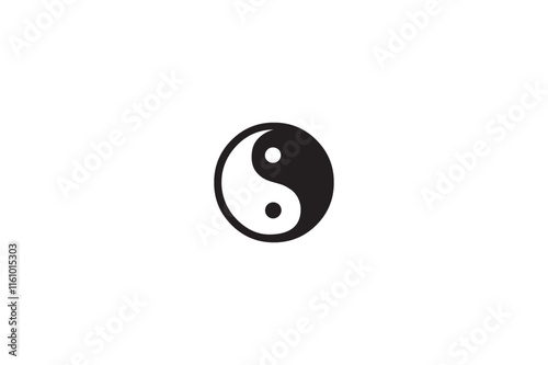 A Yin Yan vector silhouette image made by adobe illustrator.