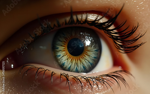 Hyper-Realistic Open Eye in Stunning Detail photo