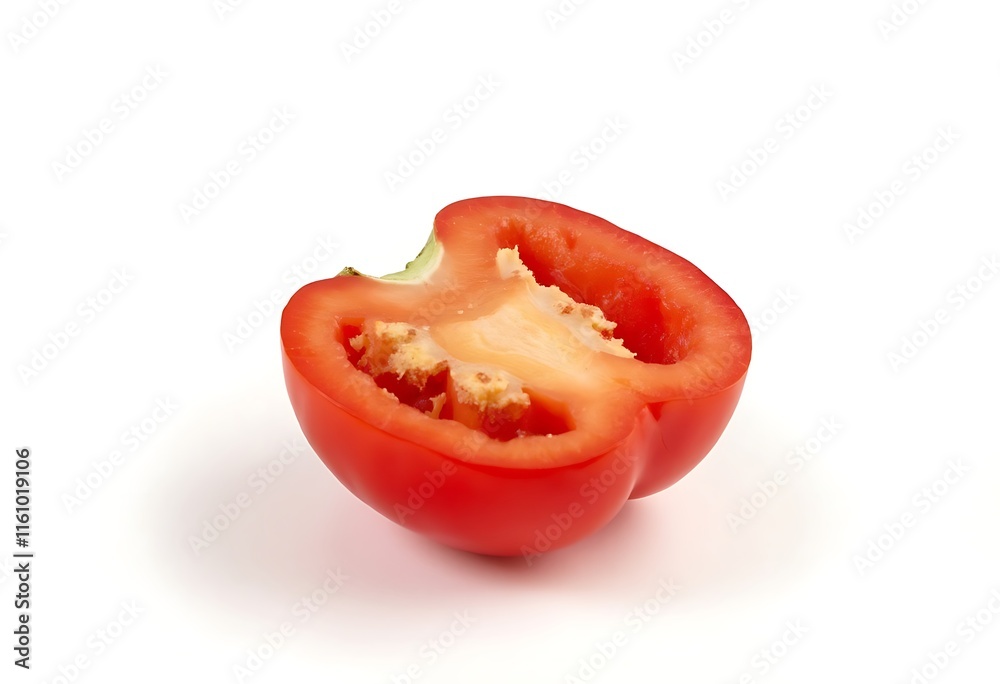 image of one red bell pepper on a white background image of one red bell pepper on a white background