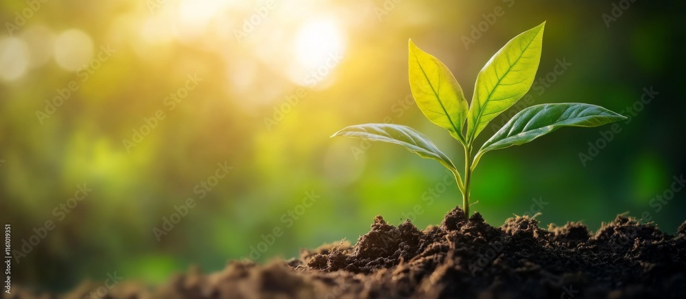 Green Tree Growing Near Carbon Reduction Graphic on Eco-Friendly Background Green Tree Growing Near Carbon Reduction Graphic on Eco-Friendly Background