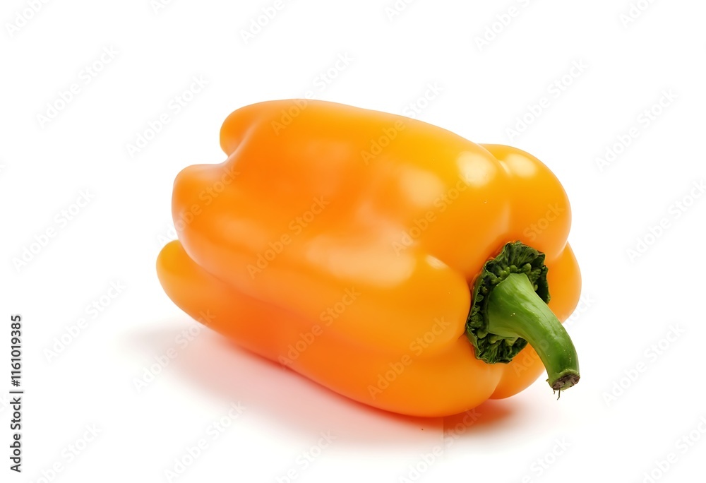 image of one red bell pepper on a white background image of one red bell pepper on a white background