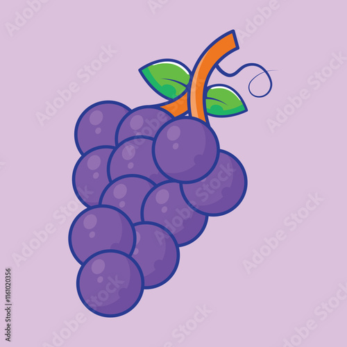 Obraz na plátně Juicy Purple Grapes. A Delightful Bunch of Nature's Goodness