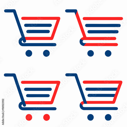 Modern Shopping Trolley Vector Design Pack.