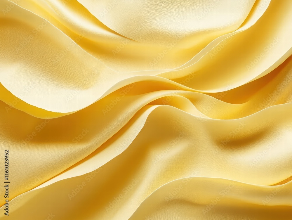 Fototapeta premium Elegant golden yellow satin texture background minimalist style soft drapery warm environment close-up view