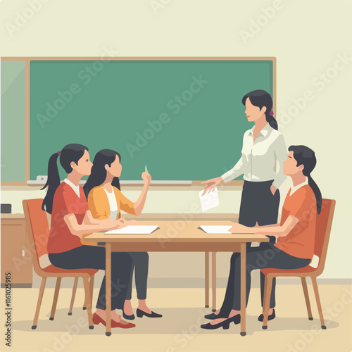 Students classroom vector design, Teachers classroom vector design