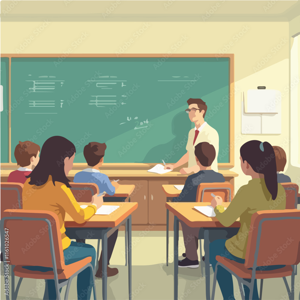 Students in University classroom vector design, Students in university illustration vector design Students in University classroom vector design, Students in university illustration vector design