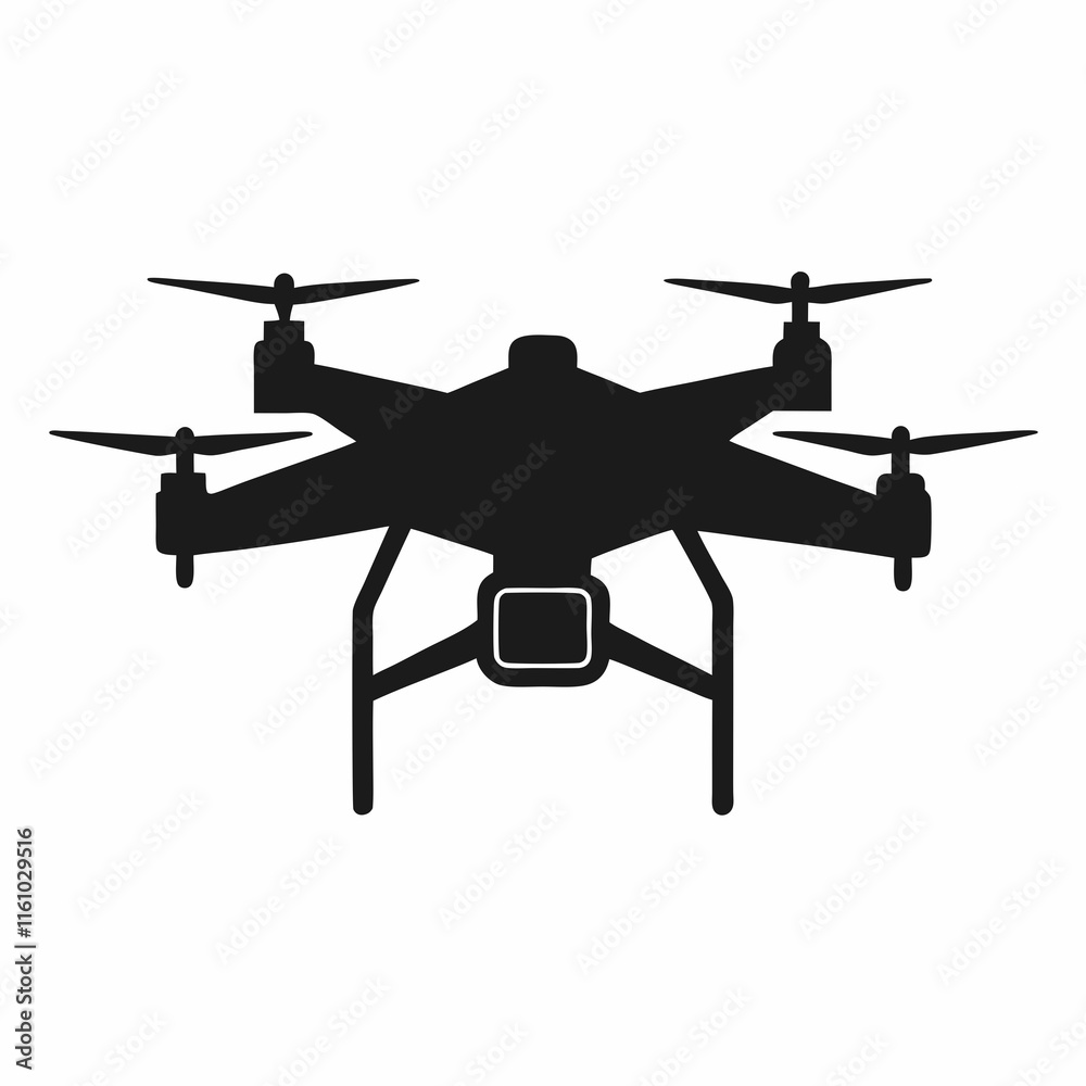 Drone Node Silhouette Vector Art Drone Node Silhouette Vector Art