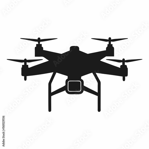 Drone Node Silhouette Vector Art