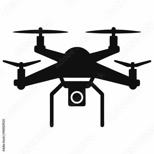 Drone Node Silhouette Vector Art