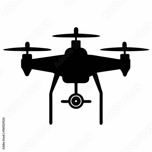 Drone Node Silhouette Vector Art